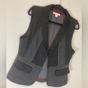 Coldwater Creek~Neutral~Patchwork~Fitted~Sleeveless~
Knit~Vest~Size M(10-12)